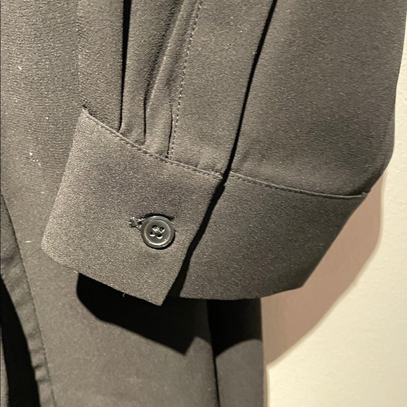 Banana Republic Black Shirt Dress Front Skirt Ruching Detail - Picture 9 of 16